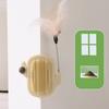 3-in-1 Cat Self Groomer Brush Wall Corner Massage Comb with Catnip Ball Feather Toys Cactus Shape Cat Face Scratcher for Indoor Cats