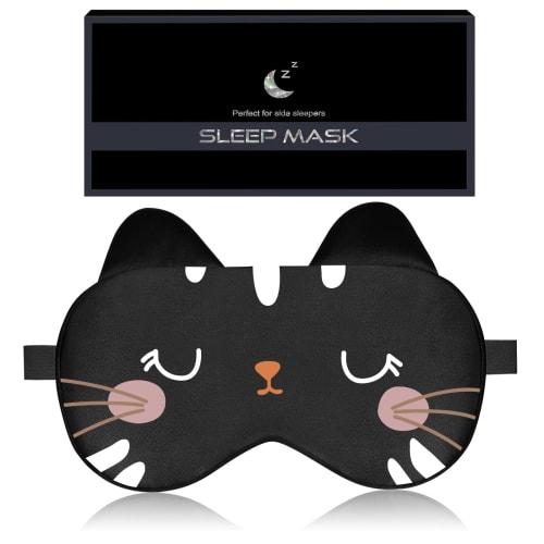 Silk Eye Mask for Sleeping, Made of Natural Silk, Summer/Winter, Cute, Light-Blocking, Breathable, No Pressure, Adjustable, Unisex