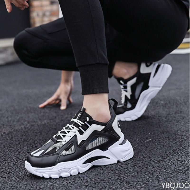 New Men's Shoes Spring  Autumn Breathable Mesh Shoes Thick soled Height Increasing Shoes Men's Versatile Trendy Sports Shoes