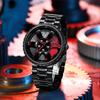 SVJ Men's Large Dial Waterproof Luminous Wristwatch with 3D Hollow Design