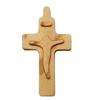 Natural Wood Religious Crosses With Intricate Relief Design For Prayer Beads And DIY Crafts