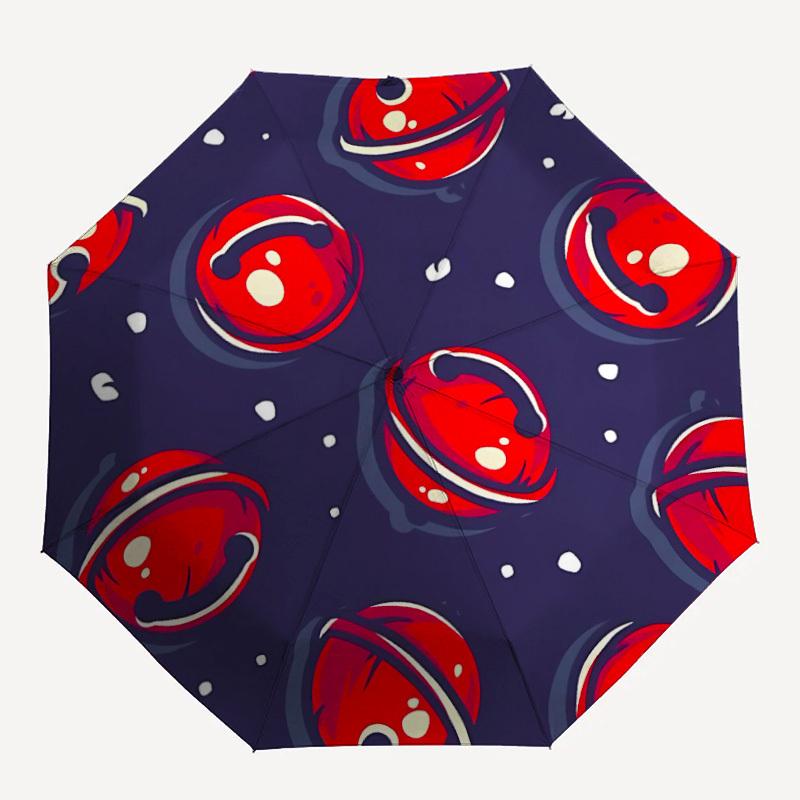 1pc Balls Space Automatic Open/Close Umbrella, Windproof, Folding Compact Umbrella with Lightweight Design for Women/Men090