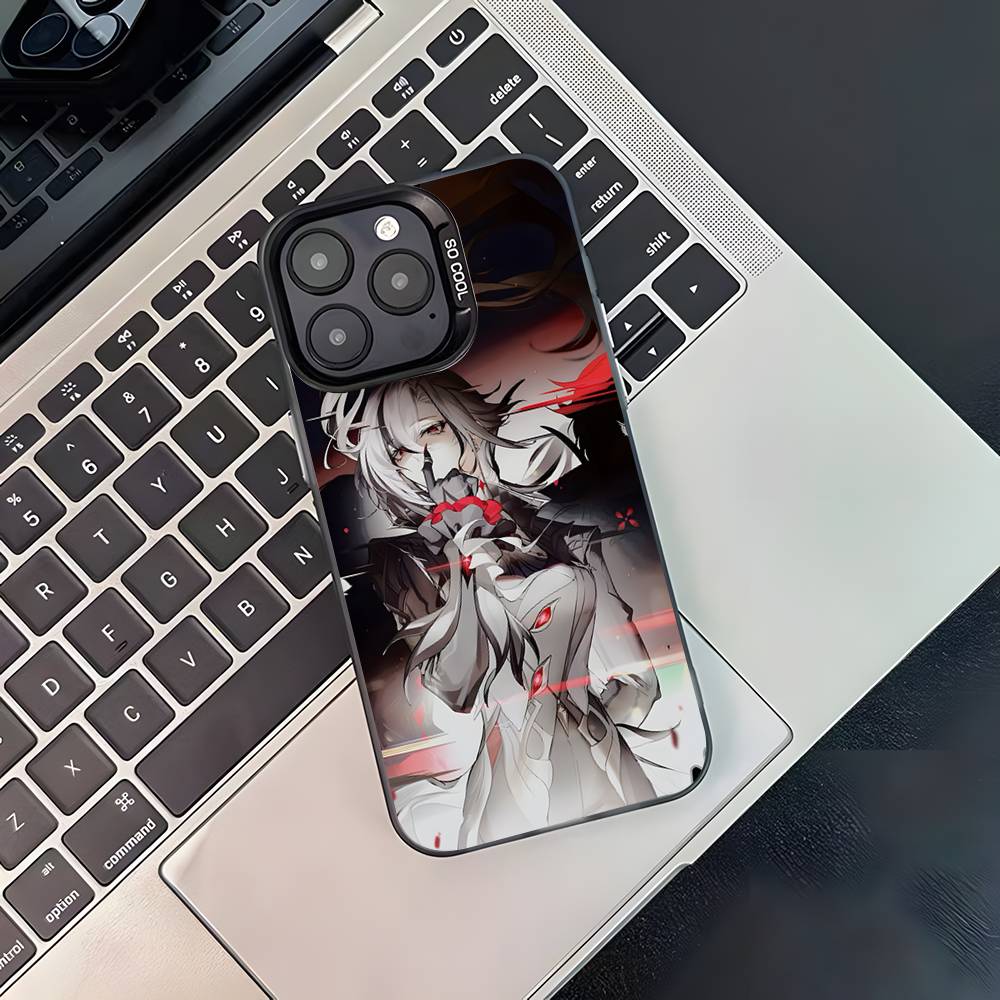 

G-Genshin Impact A-Arlecchino For iPhone 17,16,15,14,13,12,11,Pro,MAX,Plus Black Shockproof Candy Matte Cover iPhoneX