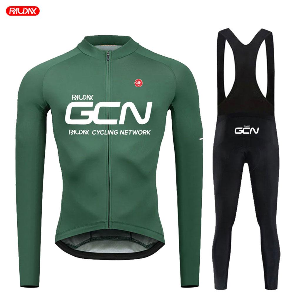 2026 Raudax GCN Man's Long Sleeves Cycling Jersey Sets Mountain Bike Cycling Wear Road Bike Cycling Sportswear Ropa Ciclismo Maillot