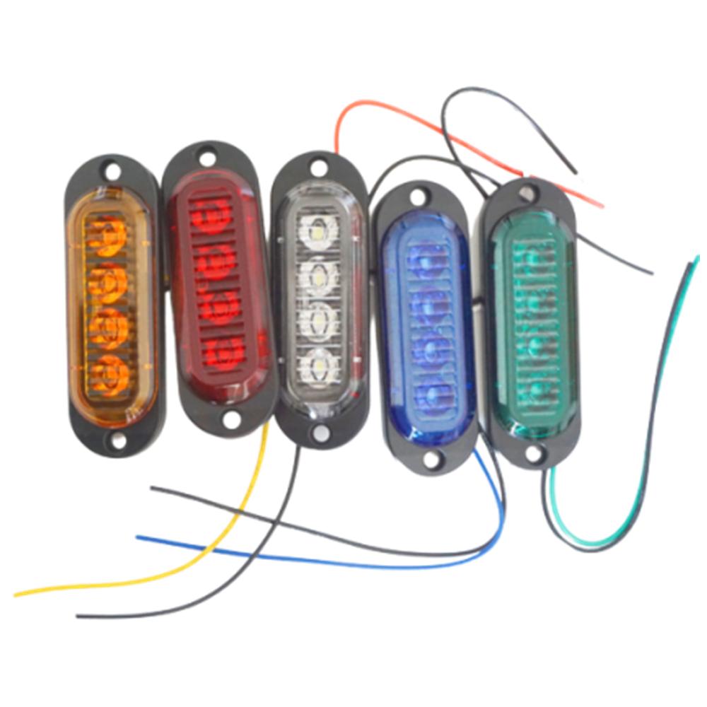 Feux latéraux à 4 LED pour remorque, indicateur de dégagement à 4 LED 12V-24V, 2 pièces