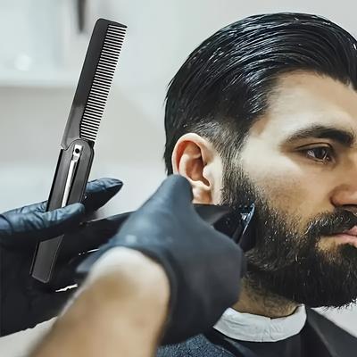 Pánský denní hřeben pro úpravu vousů, vysoce kvalitní plastový skládací hřeben, přenosný a přenosný