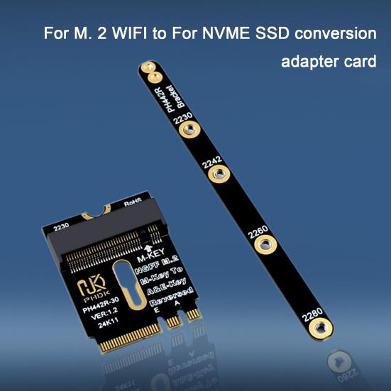 M.2 A&E to NVME SSD Expansion Card Supports 2230/2242/2260/2280 Computer Motherboard M2 Key A-E to NVME SSD PCIe 4.0 Extension Adapter PCB Board