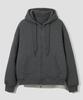 Agod Reversible Heavy Fleece Boa Hooded Zip-Up [Charcoal]