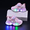 2026 Spring Kids' Light-Up Leather Velcro Shoes for Toddlers and Children - Comfortable and Luminous Sports Sneakers