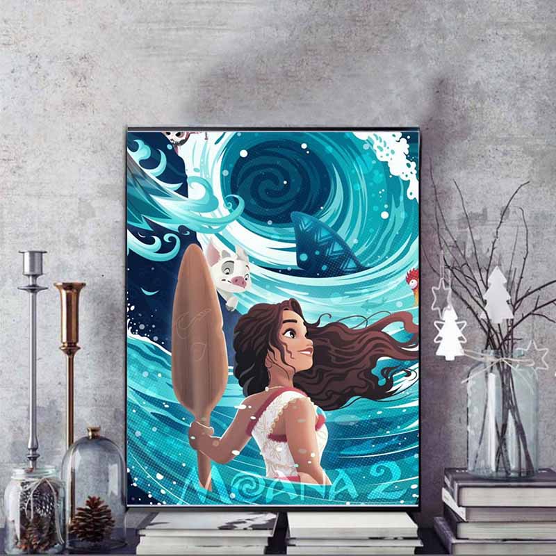 Disney Diamond Painting 5D DIY Moana 2 Fan Art Illustration Art Mosaic Embroidery Decoration Cross Stitch Gift