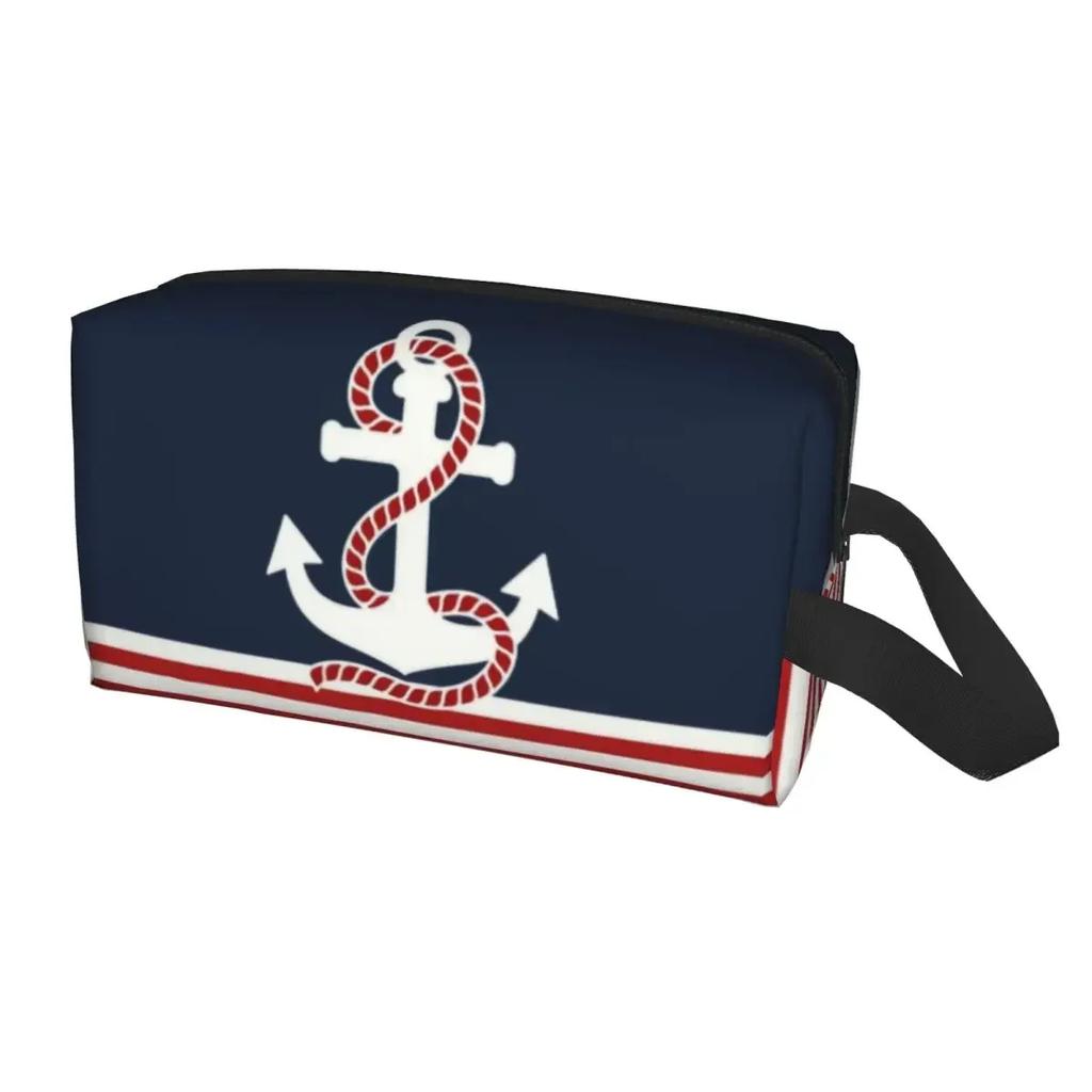Vintage Nautical Compass Makeup Bag for Women Travel Cosmetic Organizer Cute Captain Anchor Boat Storage Toiletry Bags