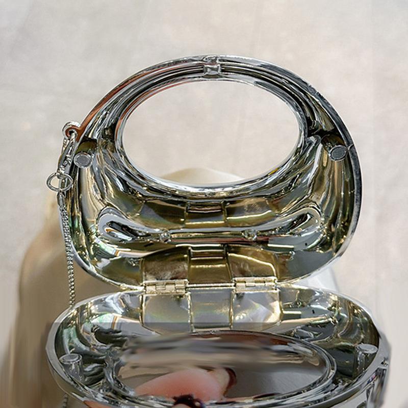 Damekjede Crossbody-veske Liten veske Akryl Metallisk glans Halvmåne Fest Bankett Dameveske Luksushåndveske