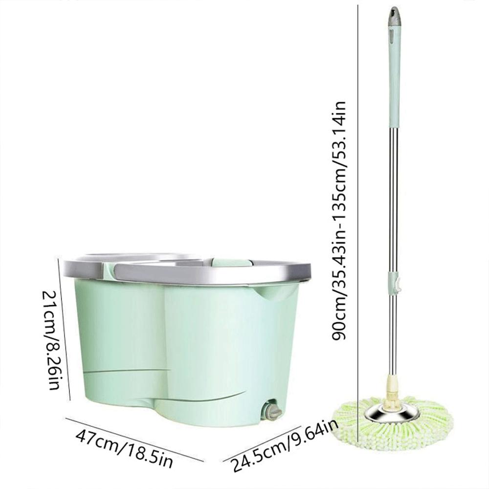 

Microfiber Spin Mop and Bucket Cleaning System with 5 Microfiber Mop Replacement Heads світло-зелений колір