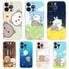 Peach And Goma Cat Phone Case for iPhone 16 15 14 13 12 Pro Max Cover Transparent for iPhone 11 Pro Max 7 8 Plus XS XR Shell Bag