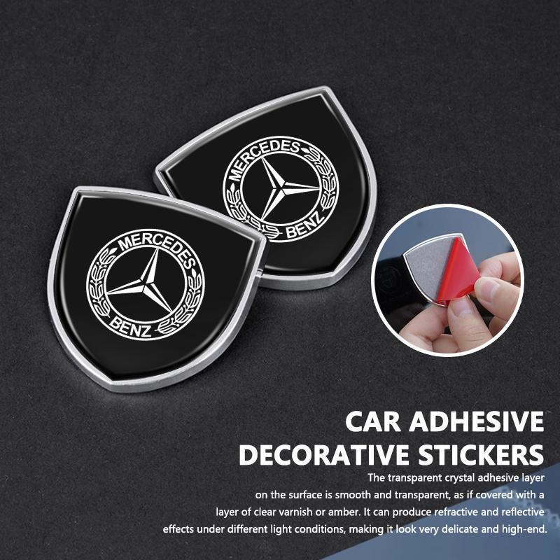 AABGX1 Car Metal Sticker Auto Rear Trunk Shield Emblem Badge Sticker Accessories For Benz AMG W213 W124 W108 W126 Exclusive W204 W222