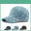 Hat Fashion Sequin Womens Denim Rip Hard Top Baseball Cap