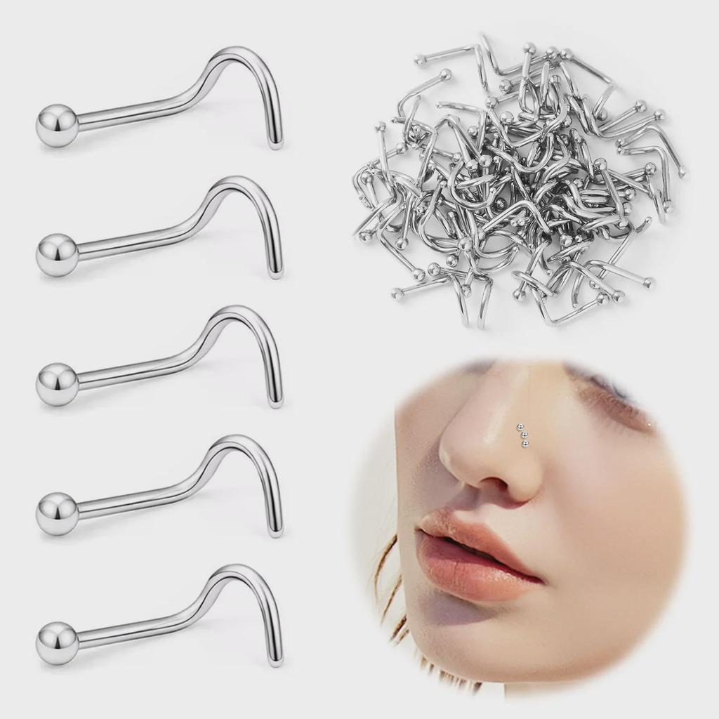 Clous de nez mixtes en acier inoxydable 316 et anneaux à crochet incurvés