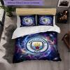Manchester City Pattern 3 Pieces Bedding Set Soft Microfiber Duvet Cover with Pillow Cases for Bedroom