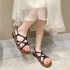 Mori Roman Woven Sandals Women's Summer New Wear Soft-soled Sandals Women's Not Tired Feet Casual Beach Sandals