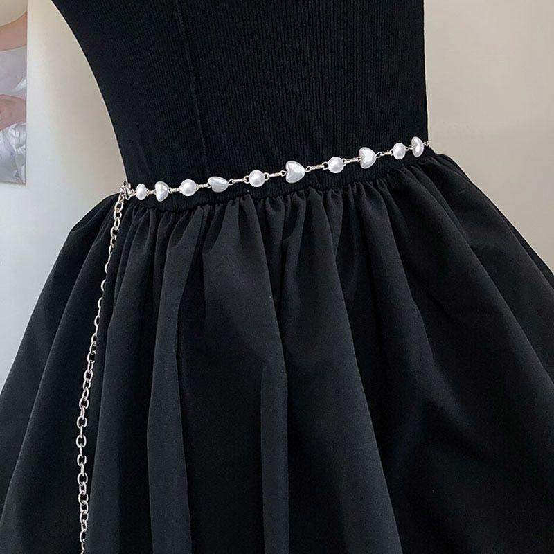 Elegant And Sleek Metal Waist Chain With Rhinestones Perfect For Womens Fashion Outfits