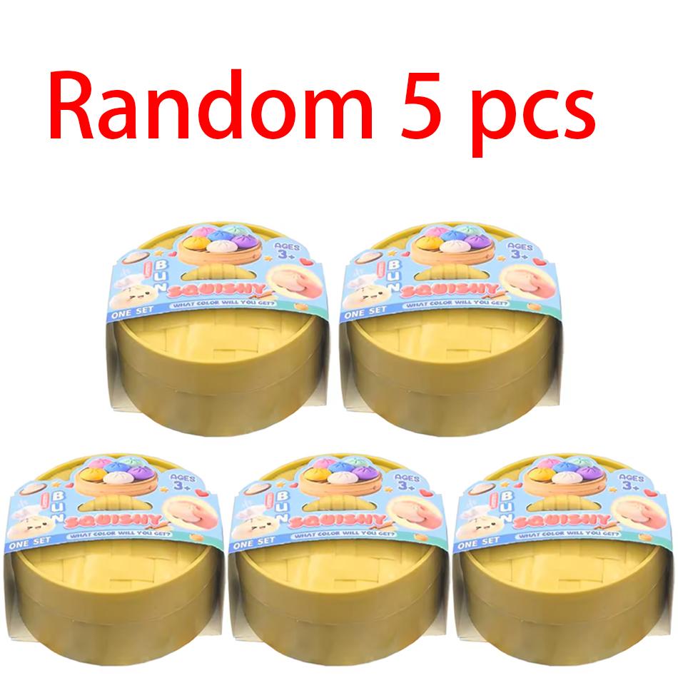 Colorful Simulated Dumpling Squishy Relaxing Relieve Anxiety Antistress Enhance Happiness Reusable Rebound Squeeze Reliever Toy