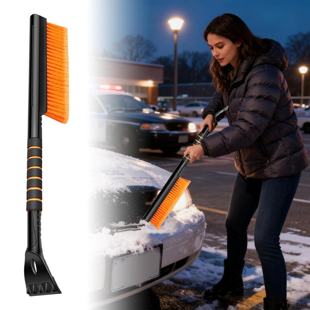 Car Snow Brush And Ice Scraper Snow Frost Remover Snow Brush With Squeegee For Winter Snow Ice Frost Truck SUV Window Vehicle
