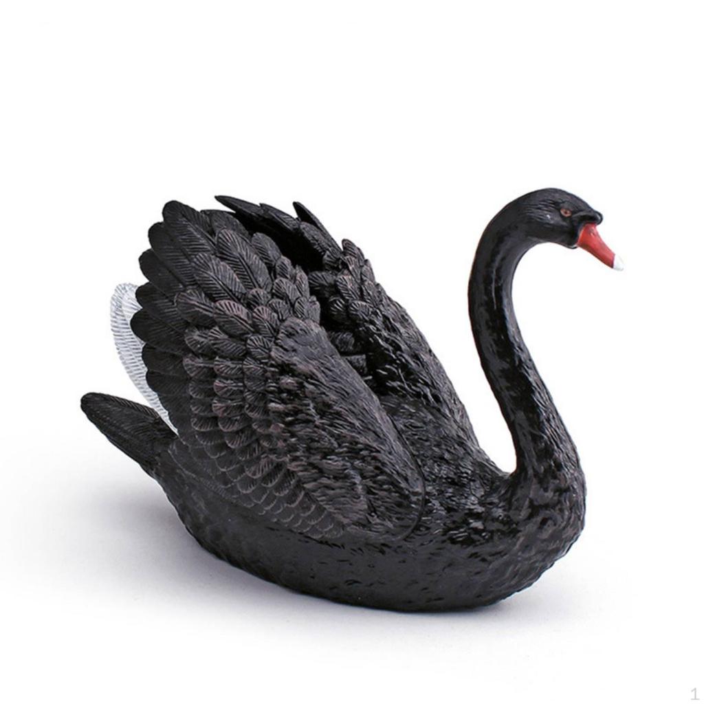 Swan Figurine Realistic Model Detailed Ornament for Collectors, Teachers, Classroom, Sensory