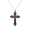 New Gothic Dark Retro Hollowed-out Cross Red Zircon Big Pendant Necklace for Women Men Halloween Party Jewelry Accessories Gifts