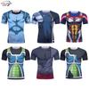 Mens Slim Fit Short Sleeve T-Shirt With 3D Print Quick-Dry Athletic Top Running Casual Sport