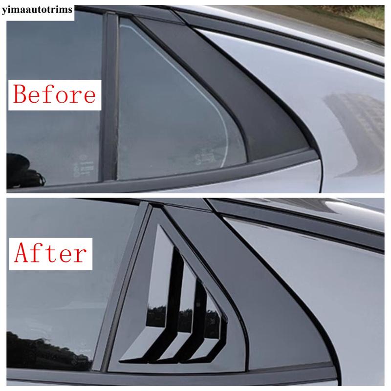 For GAC Trumpchi Empow  - 2025 Black Exterior Accessories Rear Window Blinds Side Louvers Vent Shutters Panel Cover Trim