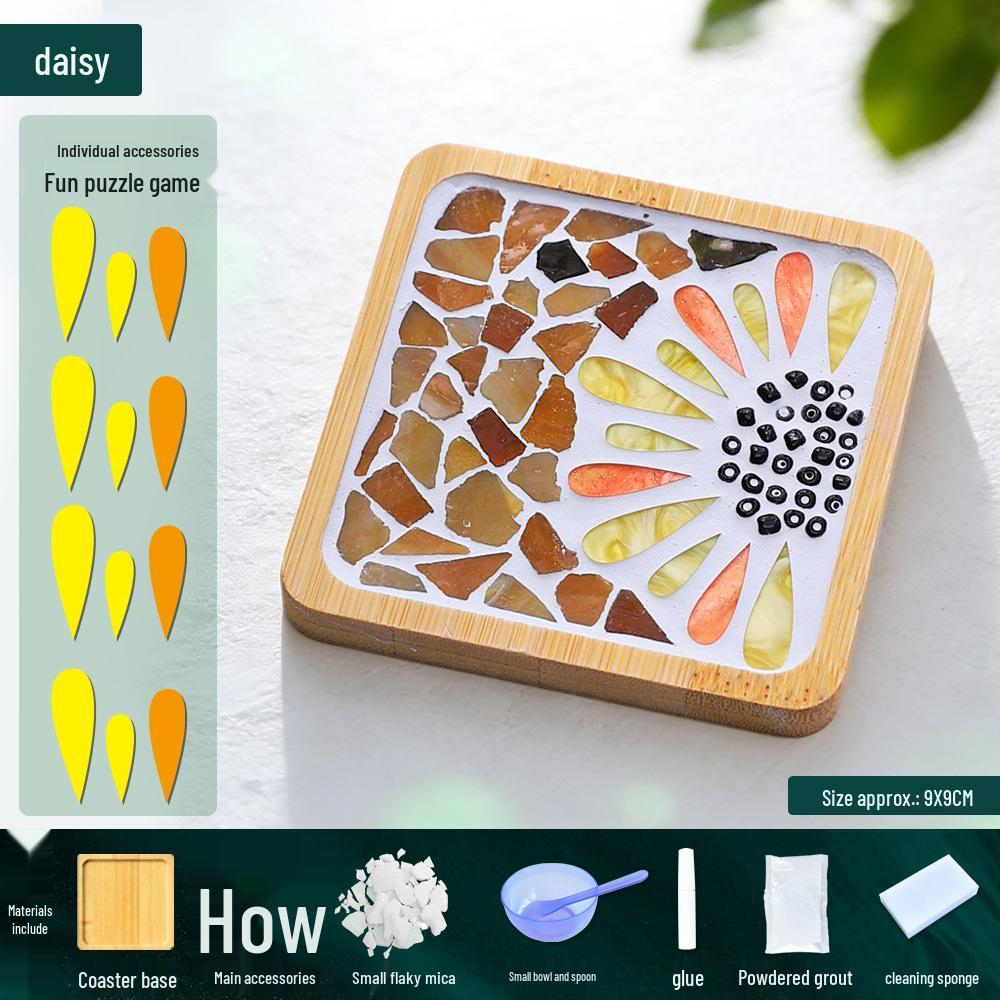 Mosaic Coaster DIY Kit: Creative Handmade Collage Art Set