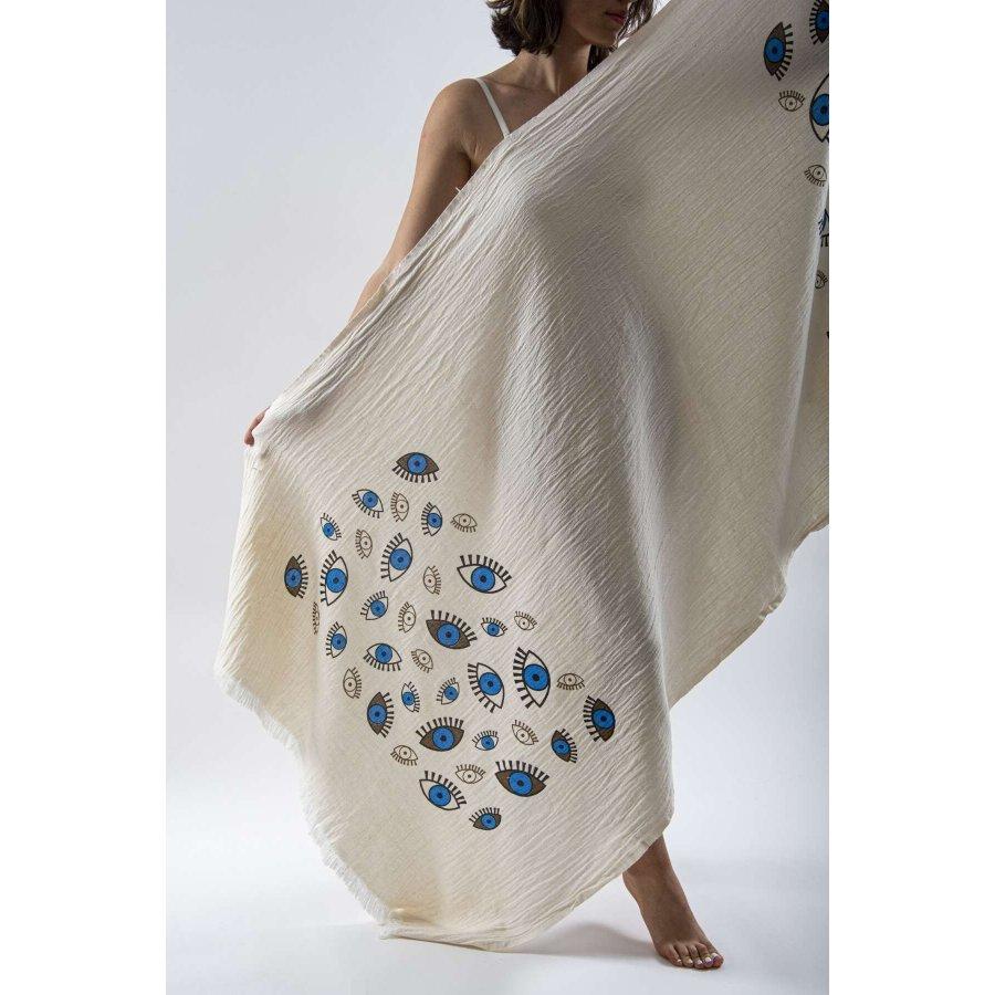 100% Cotton 90 X 180 Cm Multipurpose Muslin Peshtamal Fine Woven Towel / Pareo / Shawl