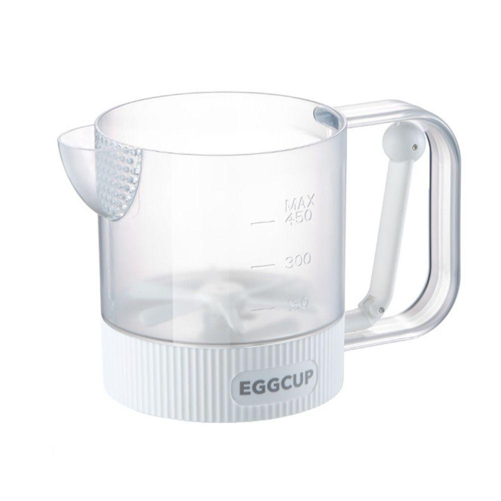 Clear Scale Egg Beating Cup Semi-Automatic Cream Stirring Cup Liquid Blending Tool Cream Dispenser