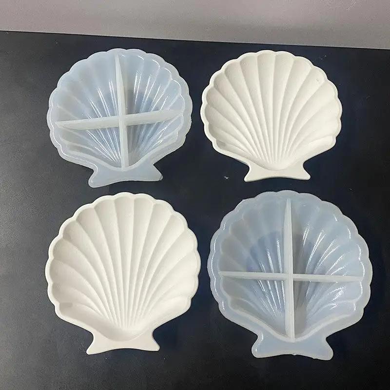 3D Shell Silicone Mold Diy Epoxy Resin Jewelry Dish Scallop Dish Storage Tray Drip Ocean Style Candlestick Plaster Mold