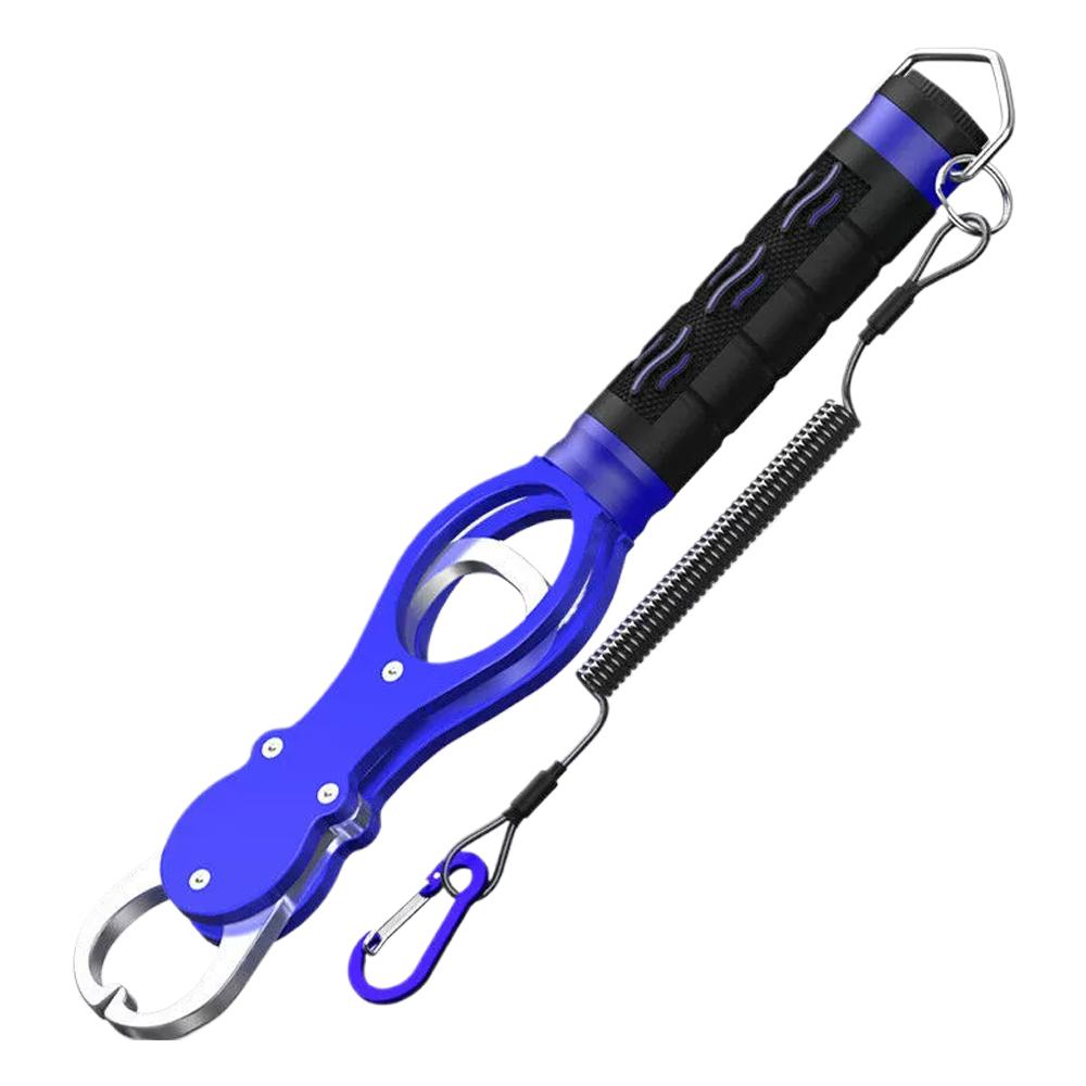 

Портативный рыболовный захват для губ из алюминиевого сплава, портативные рыболовные плоскогубцы с ручкой для захвата и весами, аксессуары для рыбалки на открытом воздухе синий