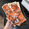 Long Silk Scarf Women's New Small Silk Scarf Printing Simulation Silk Tied Bag Streamer Explosion Sweet Little Scarf