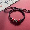 Pixiu Red String Bracelet: Handmade Tibetan Silver Wealth-Attracting Charm