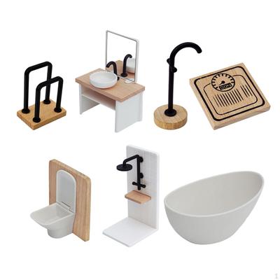 1/12 Puppenhaus Badezimmerset Hauszubehör Mini Duschraum Deko Accessoires Ornamente