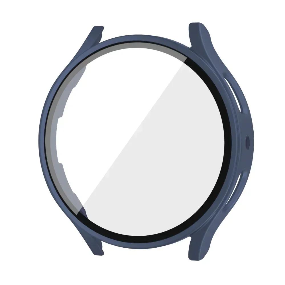 Tempered Glass+ PC Cover for Samsung Galaxy Watch 7 6 5 4 44mm 40mm All Coverage Protective Bumper Case Galaxy Watch Accessories