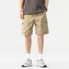 Summer Men's Retro Overalls Washed Straight Solid Color Five-point Medium Pants Casual Shorts Men