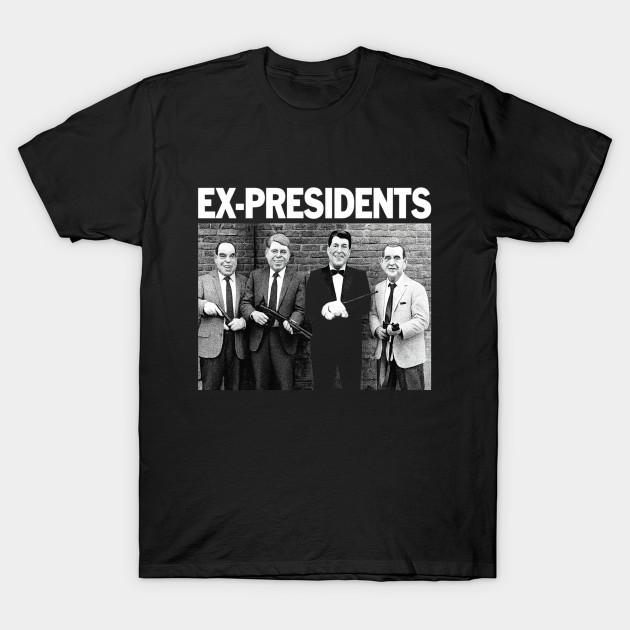 Men Black Print T-shirt The Ex Presidents - Ramones Style No-Cut Transfer Paper Print Cotton Tshirt L чёрный