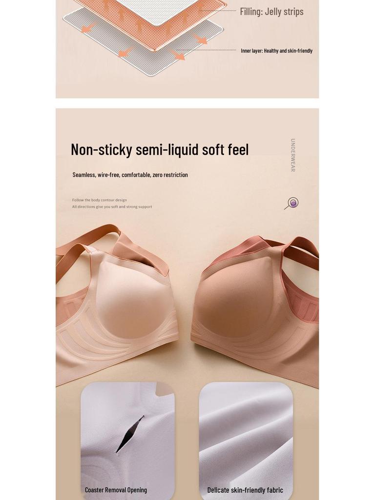 Seamless Gradient Sports Bra for Women - Wire-Free, Small Bust Support, Latex Adjustable