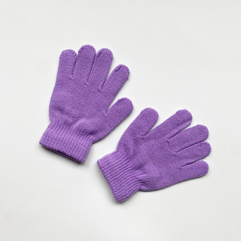 Kids Solid Color Knitted Gloves for 5-10years Students Winter Warmth Outdoor Cycling and Daily Cold Weather Wear Mittens