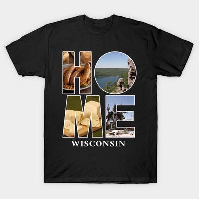 Men Black Print T-shirt Super Large TShirt Home-wisconsin No-Cut Transfer Paper Print Cotton Tshirt