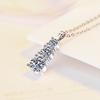 925 Sterling Silver Plated Pt950 Gold Pendant Women's Light Luxury High-end Moissanite Necklace Collarbone Chain 2026