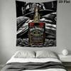 Jack Daniel'S Tennessee Whiskey Bottle Tapestry Wallmounted Background Cloth Atmospheric Background Cloth Homestay Soft Decoration Tapestry