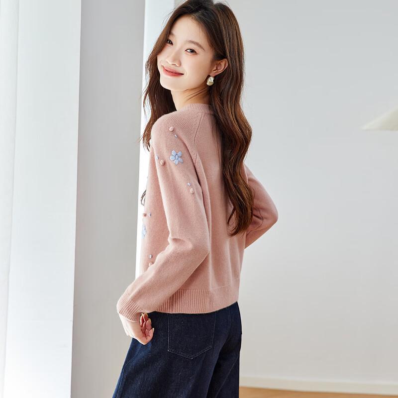 Srcr Women's Hand-Embroidered Pure Wool Cardigan