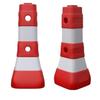 Plastic Water-Filled Barrier: Blue/White Guardrail with Red/White Connectors