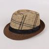Men's Summer Visor Hat, Old Man's Hat, Plaid and Tricolor Grass Top Hat