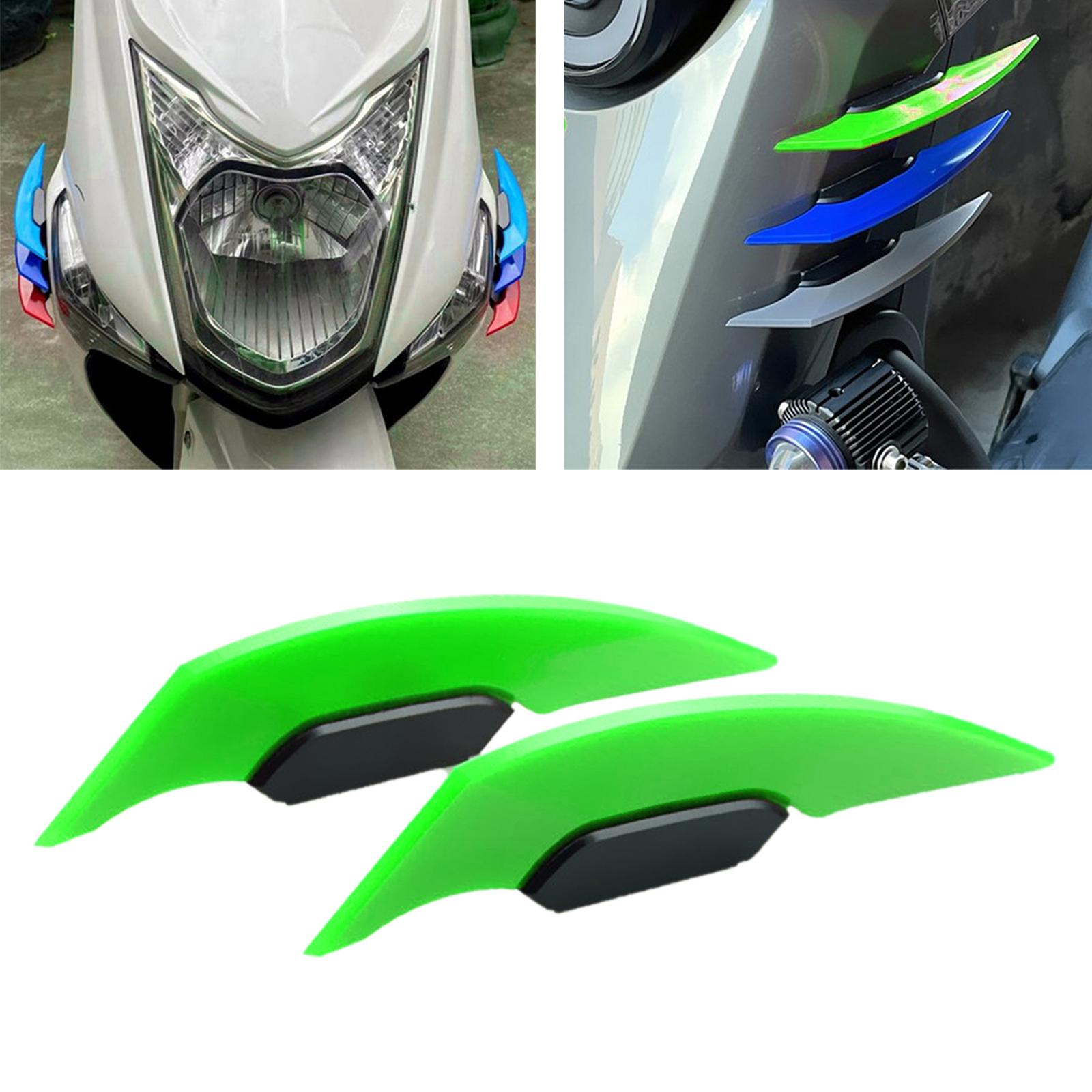 

2x Motorcycle Wing Spoiler with Adhesive Decoration Sticker for Motorbike Most зелений